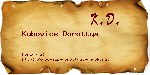 Kubovics Dorottya névjegykártya